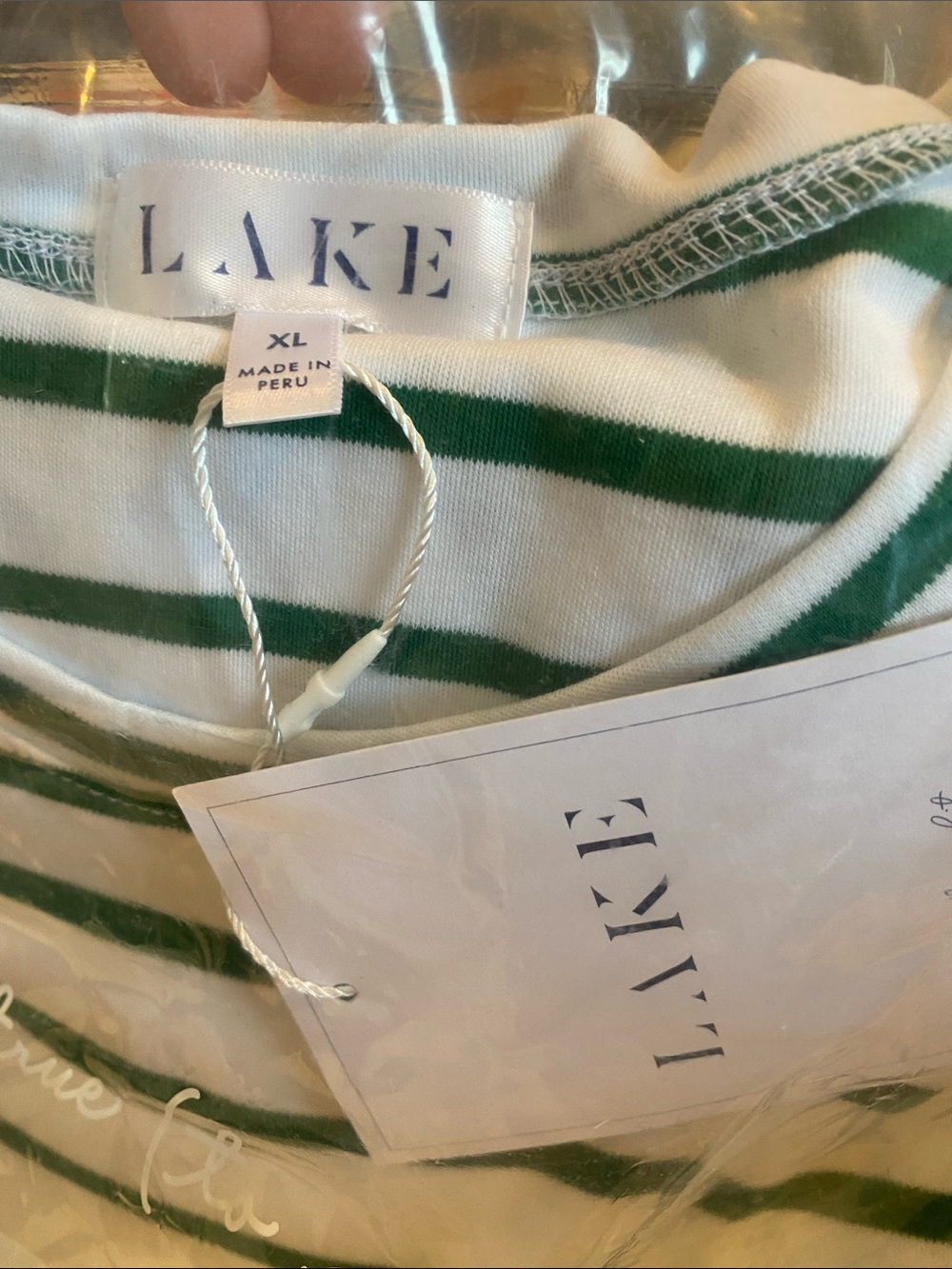 LAKE - Brand New - Pima Crew Long- Short set in Classic Green Anchor Stripes - Picture 3 of 6